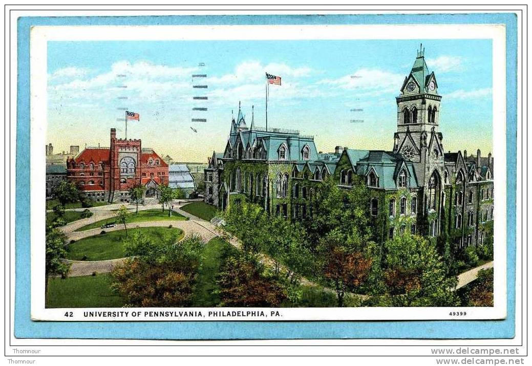 PHILADELPHIA  -  UNIVERSITY  OF  PENNSYLVANIA  -  1931  -   BELLE CARTE  - - Philadelphia