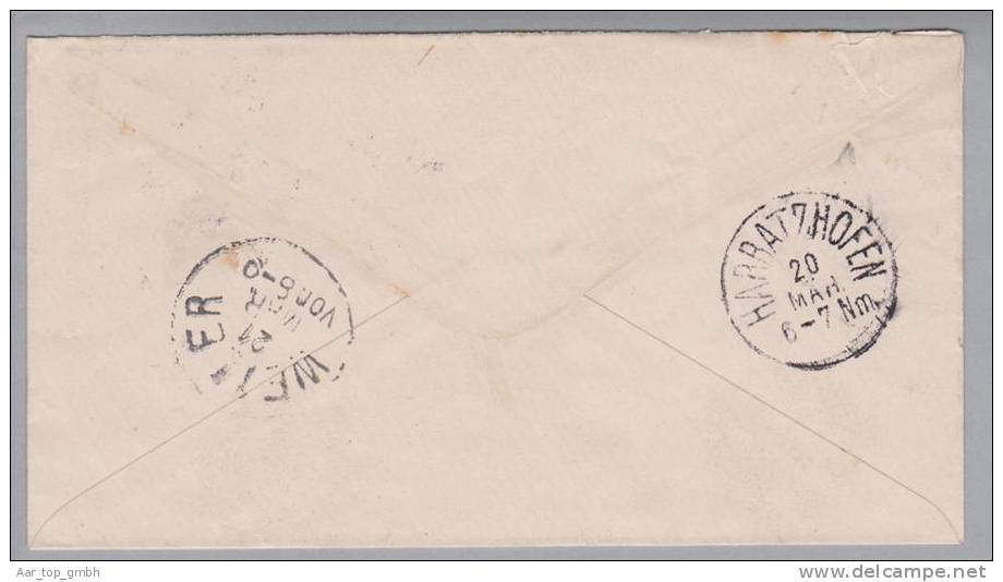 Heimat Bayern Oberstaufen 1884-03-20 Brief Nach Weiler Im Allgäu - Lettres & Documents