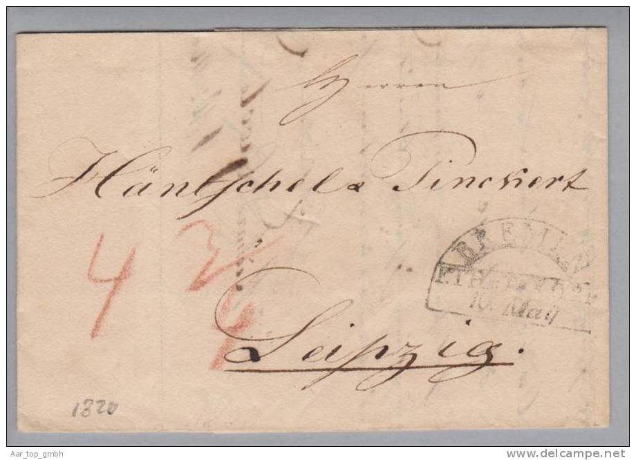 Bremen 1824-05-10 Brief Nach Leipzig - Prephilately