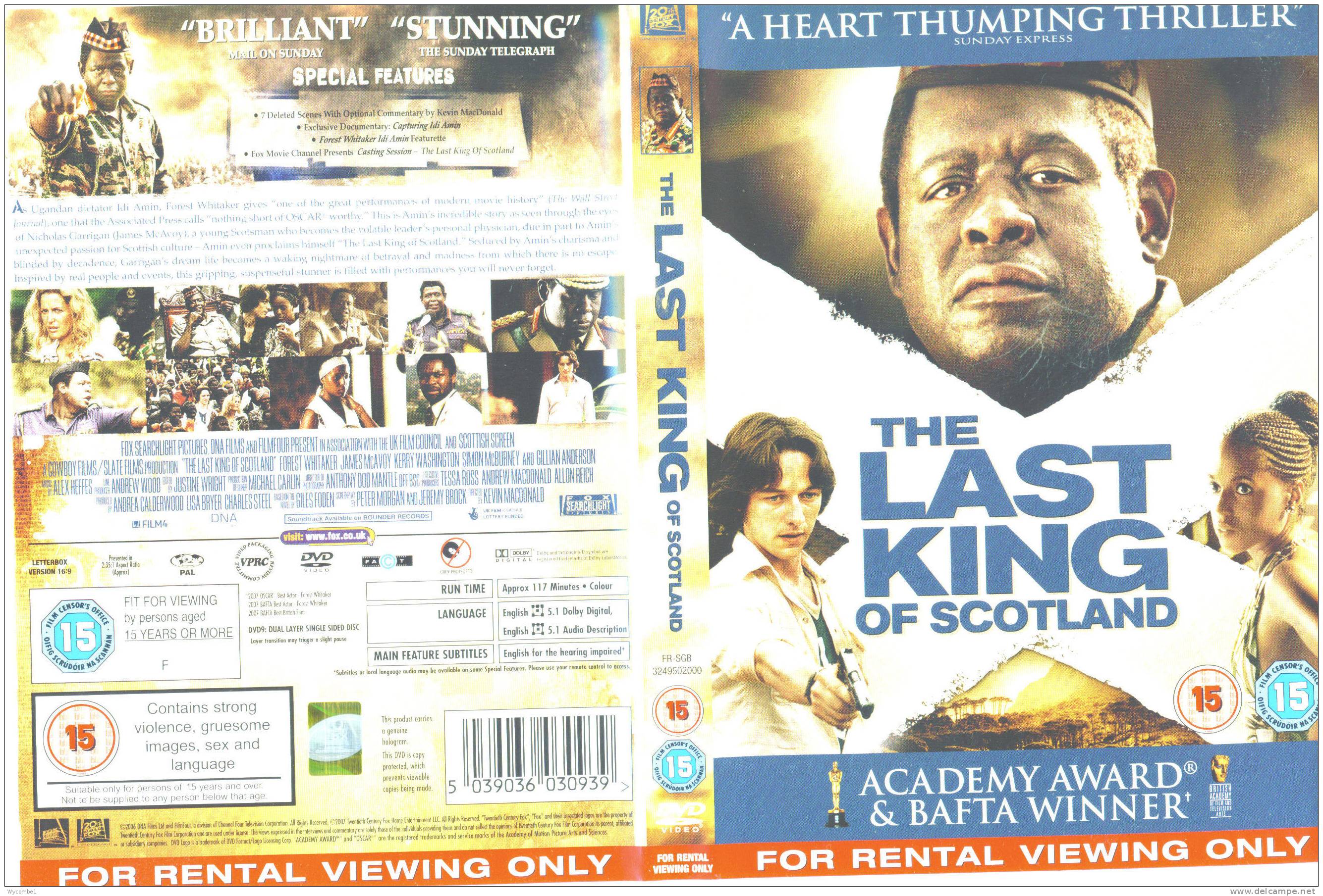 THE LAST KING OF SCOTLAND - Forest Whitaker (Details In Scan) - Drama