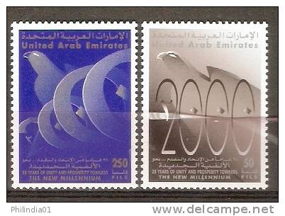 UAE 2000 Millennium Dove Falcon Sc 656-57 2v MNH # 3549 - United Arab Emirates (General)