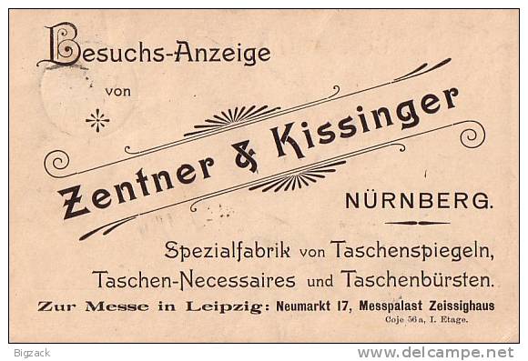 Bayern Werbekarte Firma Zentner & Kissinger Nürnberg EF Minr.61 Nürnberg 29.7.08 Gel. In Schweiz - Sonstige & Ohne Zuordnung