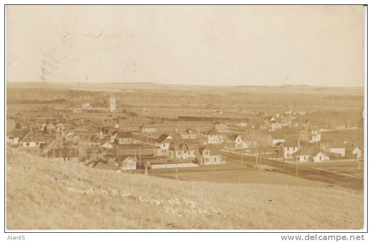 Mandan ND North Dakota, Mandan Panorama View, 1900s Vintage Real Photo Postcard - Mandan