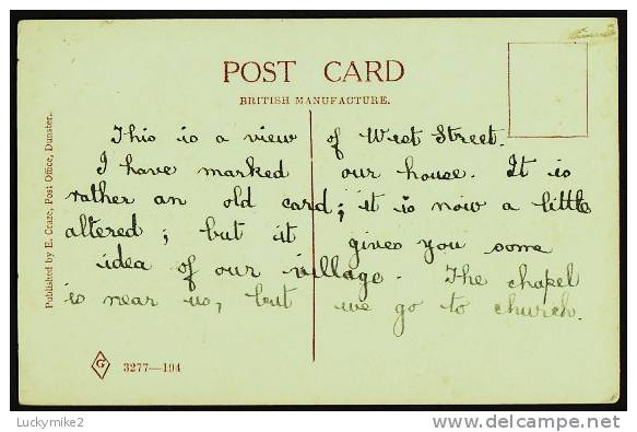 "West Street, Dunster",  C1920.  Not Postally Used. - Other & Unclassified
