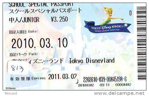 Disney * PASSPORT * Entreecard JAPON * TOKYO DISNEYLAND Passeport (813)  JAPAN PASS * CINEMA * FILM * PETER PAN - Disney