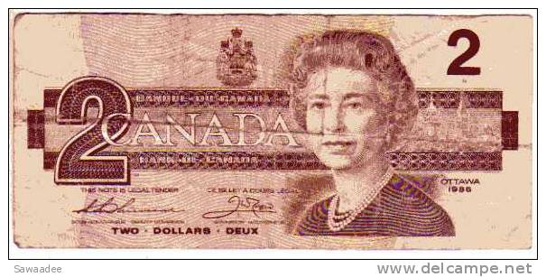 BILLET CANADA - P.94 (VOIR SIGNATURES - 1986 - 2 DOLLARS - REINE ELISABETH II - OISEAUX - Kanada