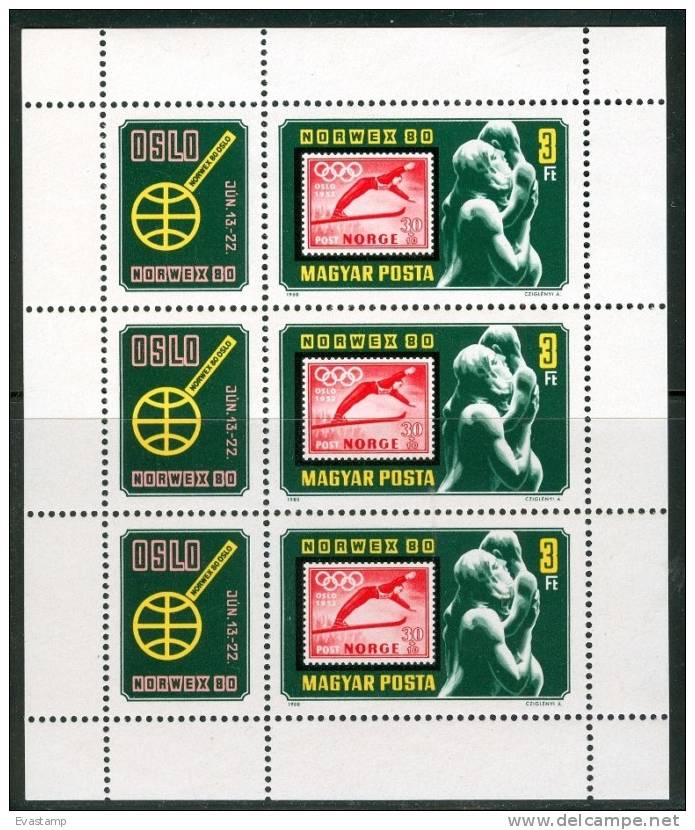 HUNGARY-1980.Sheetlet - NORWEX ´80 MNH - Neufs