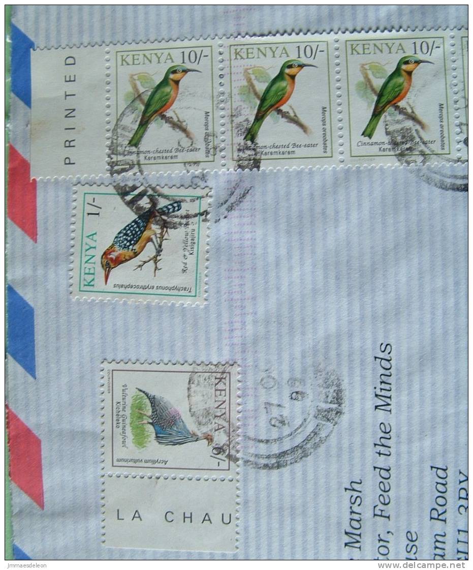 Kenya 1999 Cover To England UK - Birds Bee-eater Guinea Fowl - St. Paul Theology - Kenya (1963-...)