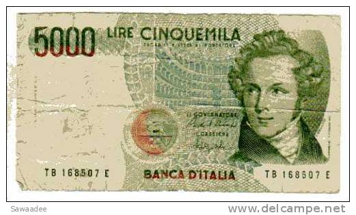 BILLET ITALIE - 111 - 1985 - 5000 LIRE - BELLINI - OPERA "NORMA" - COLISEE - - 5000 Liras