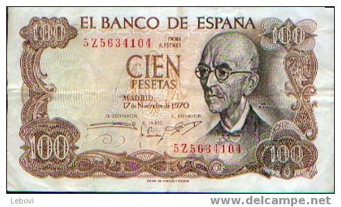 ESPAGNE - 100 Pesetas 1970 - 100 Pesetas