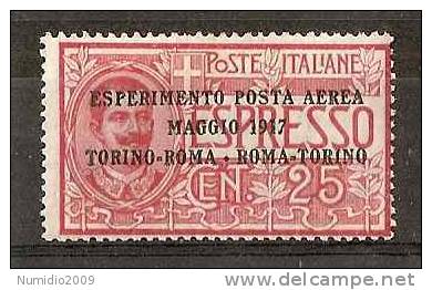 1917 REGNO POSTA AEREA ROMA TORINO MNH ** RR2568 - Posta Aerea