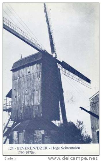 BEVEREN Aan De IJZER Bij Alveringem (W.Vl.) - Molen/moulin - Blauwe Postkaart Ons Molenheem V.d. Gewezen Hoge Seinemolen - Alveringem