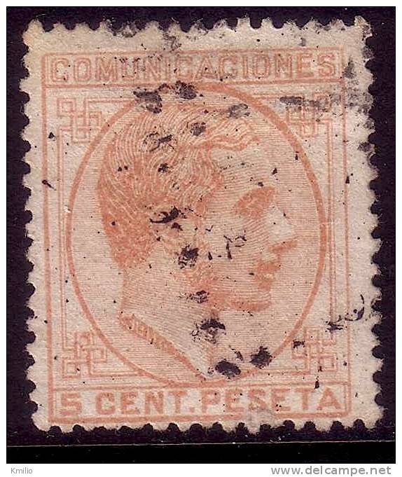 Edifil 191 Usado Alfonso XII 5 Cts Naranja De 1878,  Catalogo 16 Eur - Used Stamps