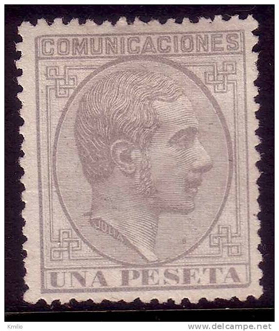 Edifil 197(*) Alfonso XII Año 1878 1 Pts Gris En Nuevo, Magnífico Y Raro Así - Unused Stamps