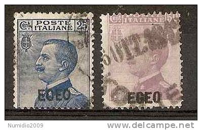 1912 EGEO USATO 25 E 50 CENT - RR2715 - Ägäis
