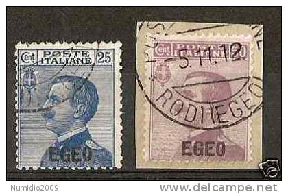 1912 EGEO USATO 25 E 50 CENT - RR2715-3 - Ägäis