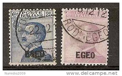 1912 EGEO USATO 25 E 50 CENT - RR2715-2 - Egeo