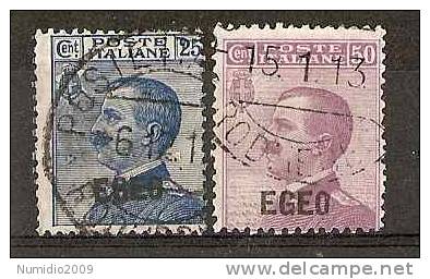 1912 EGEO USATO 25 E 50 CENT - RR2715-6 - Ägäis