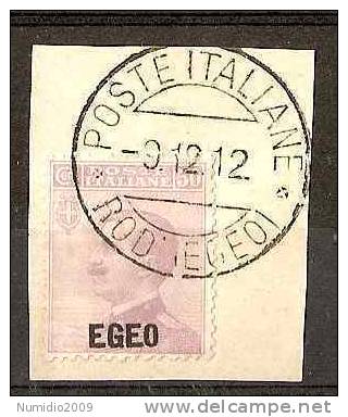 1912 EGEO USATO 50 CENT SU FRAMMENTO - RR2717-4 - Egée