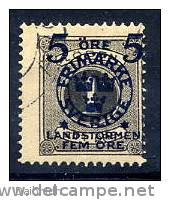 SWEDEN 1916 Landstorm Fund II 5ö On 1ö Used.  Michel 97 - Used Stamps