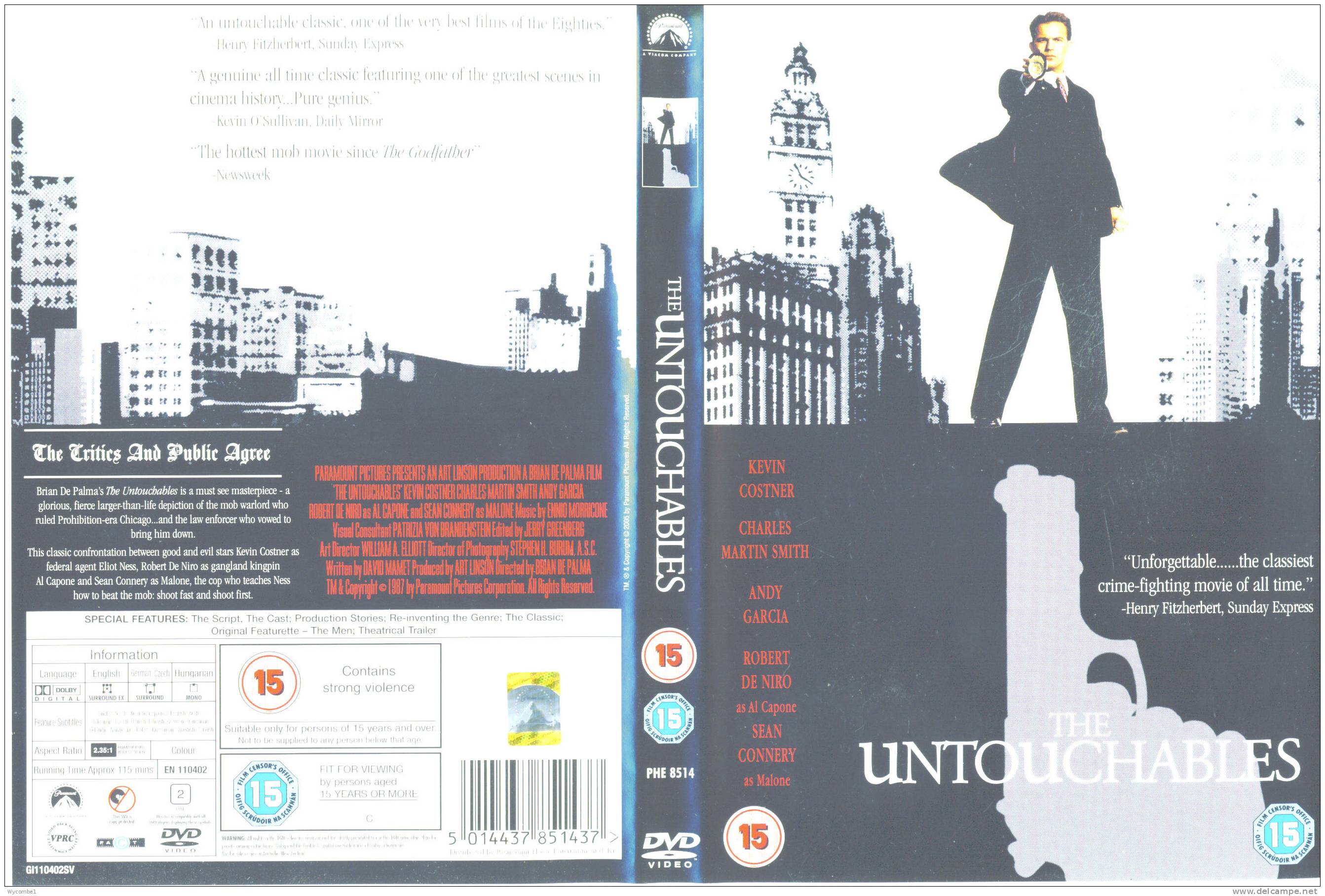 THE UNTOUCHABLES - Kevin Costner (Details In Scan) - Crime