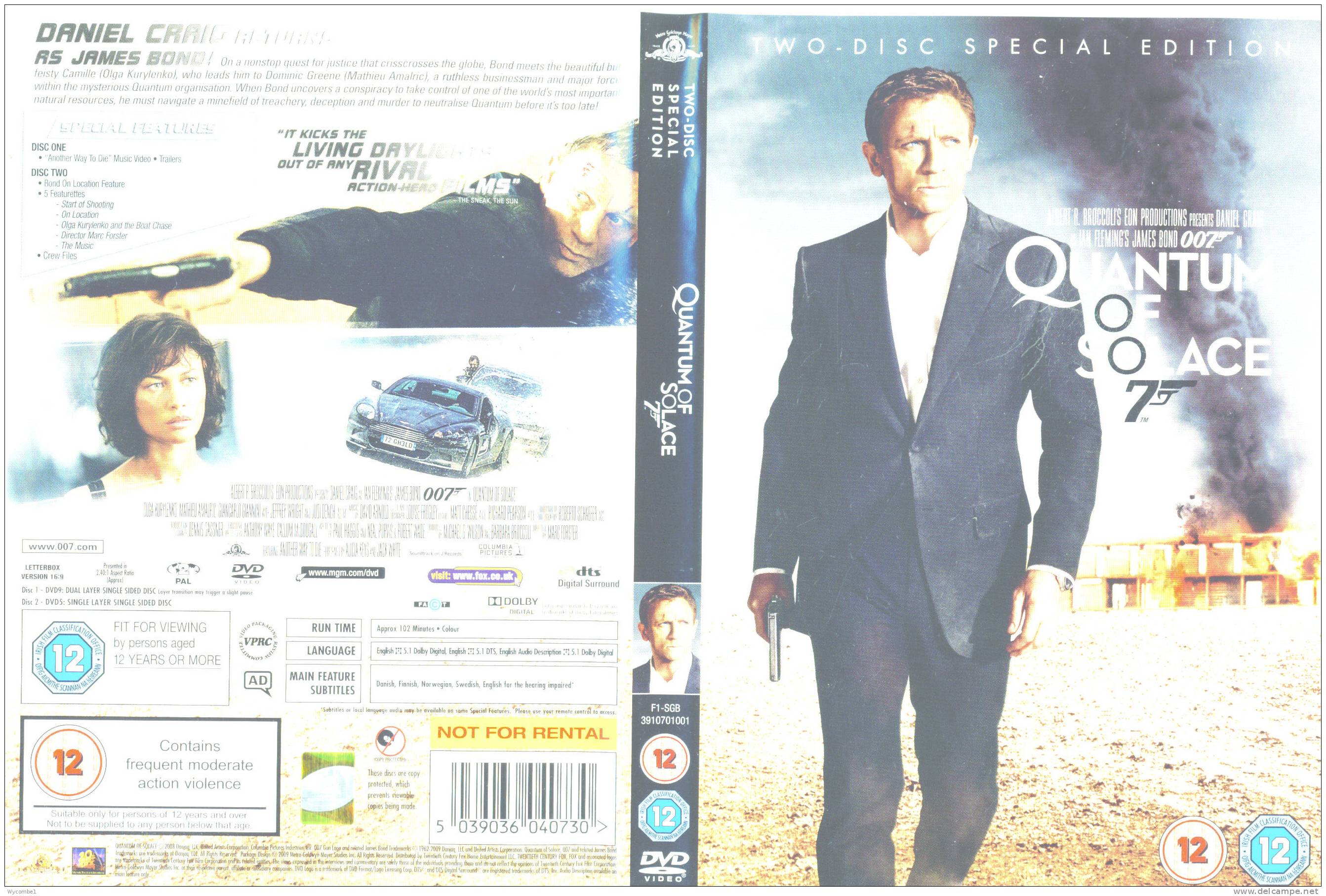 QUANTUM OF SOLACE - Daniel Craig (Details In Scan) - Action, Adventure