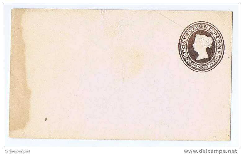 Great Britain  1866. Victoria. Postal Stationery [entier Postal,Ganzsache,intero Postale] 1p Brown - Material Postal