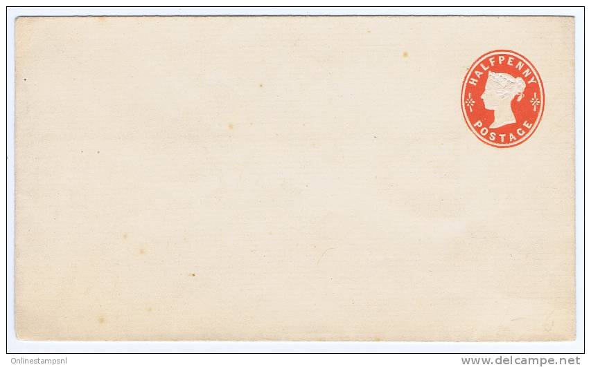 Great Britain  1866. Victoria. Postal Stationery [entier Postal,Ganzsache,intero Postale] 1/2 P Red Cover - Stamped Stationery, Airletters & Aerogrammes