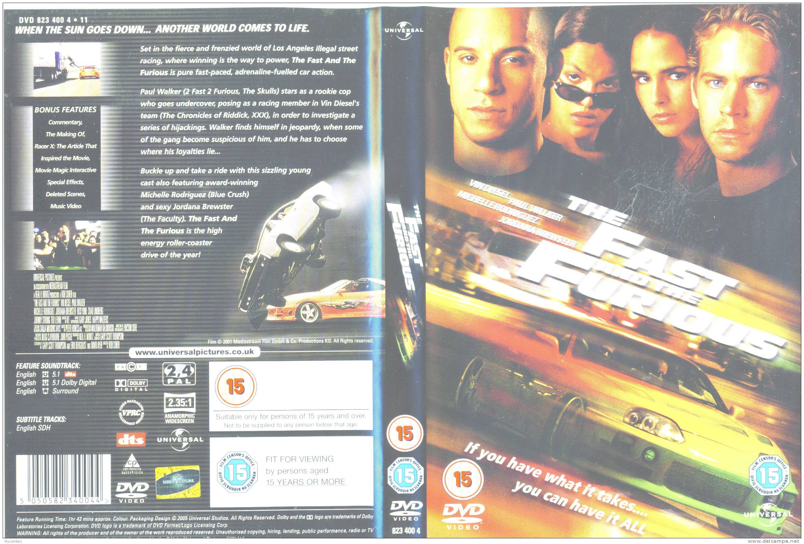 THE FAST AND THE FURIOUS - Vin Diesel (Details In Scan) - Action, Adventure