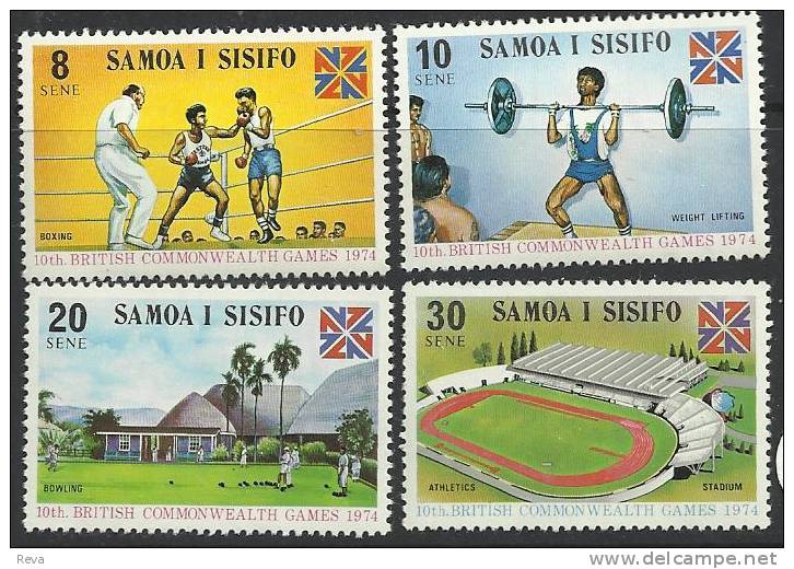 SAMOA SET OF 4 STAMPS COMMONWEALTH GAMES BOXING ETC. SPORT ISSUED 1974 MUH SG?   READ DESCRIPTION !! - Samoa