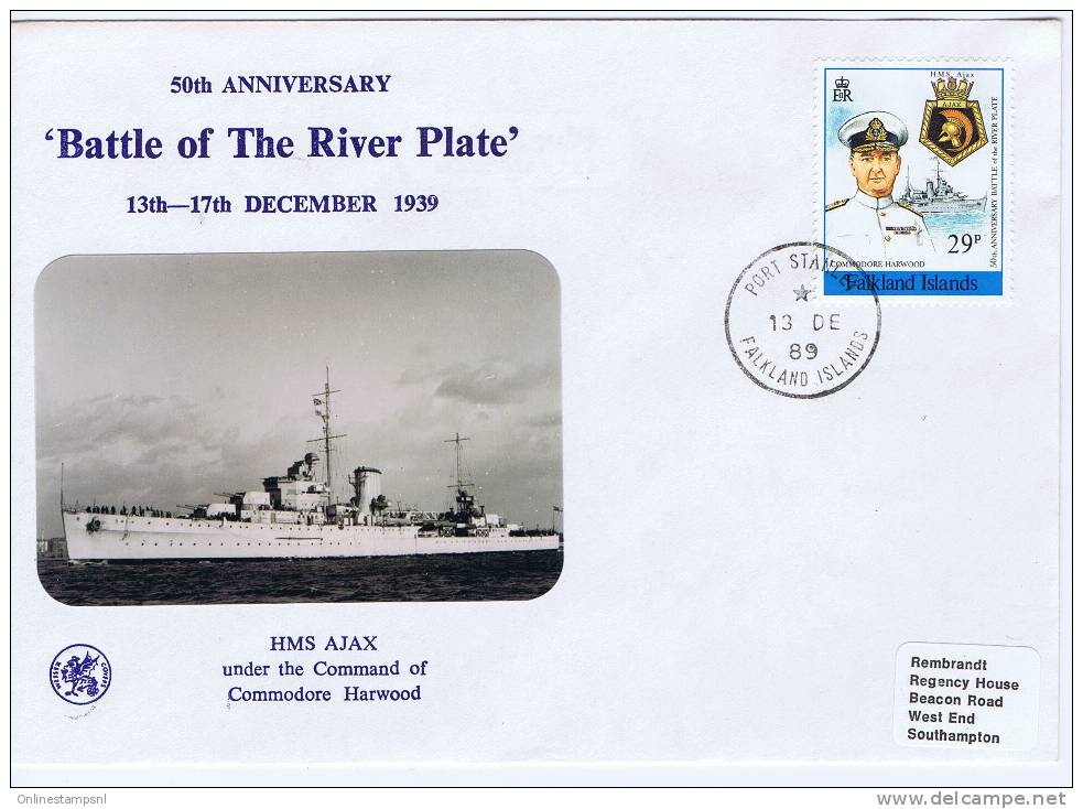 Great Britain: Battle Of The River Plate, 1939 HMS Ajax , Limited Number, Org. Signed - Marcofilia