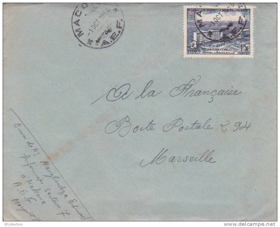 Afrique,Congo,Cuvet     Te  Ouest,Makoua Le 01/10/1956 > France,lettre,Colonies - Covers & Documents