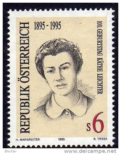 Persönlichkeit Geburtstag Käthe Leichter 1995 Österreich 2164 ** 1€ Porträt Der Widerstands-Kämpferin Set Of  Austria - Muttertag