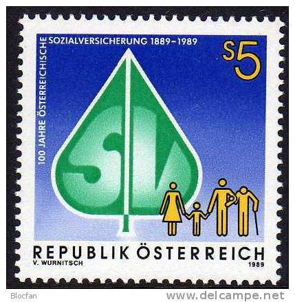 Familie Vor Baum-Blatt 1988 Österreich 1965 ** 1€ Stilisiert 100 Jahre Sozial-Versicherung Work Set Of  Austria - Pharmazie