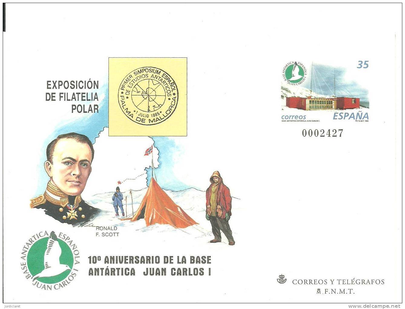 COVER STATIONERY ESPAÑA 1998                                       C - Research Stations