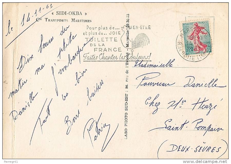 CPA-1960-PAQUEBOT-SIDI-OK             BA-CIE   TRASPORTS MARITIMES-LIGNE MARSEILLE -ALGERIE-BE - Paquebots