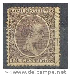 Sello 15 Cts Castaño Alfonso XIII 1889, Fechador TAMAMES (salamanca) Edifil Num 219 * - Usados