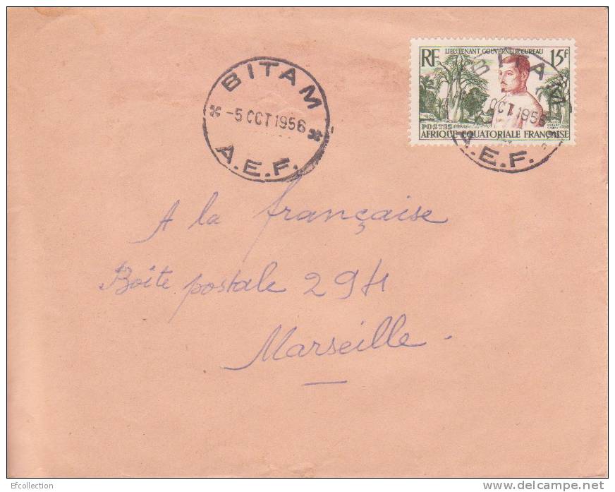 MARCOPHILIE - BITAM ( Petit Bureau ) GABON - 1956 - COLONIES - A.E.F - N°230 - AVION - LETTRE - Autres & Non Classés