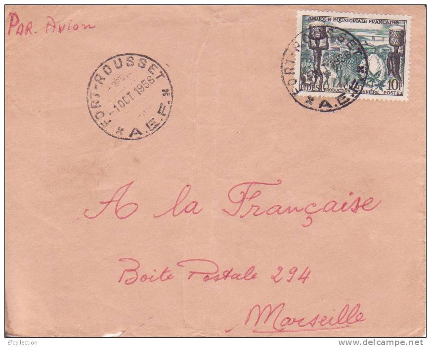 AfriqueCongo,Owand   O,Fort  Rousset Le 01/10/1956 > France,lettre,Colonies - Covers & Documents