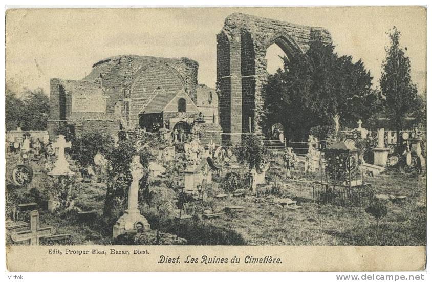 Diest : Les Ruines Du Cimetière   ( Geschreven 1907 Met Zegel ) - Diest