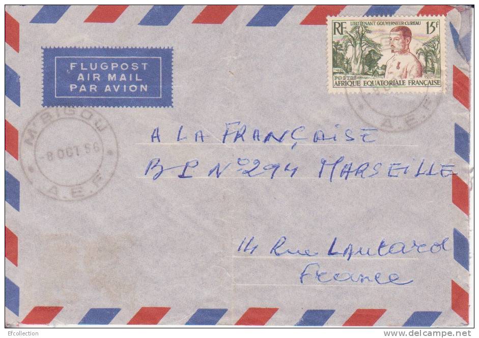 MARCOPHILIE - MBIGOU ( Petit Bureau ) GABON - 1956 - COLONIES - A.E.F - N°230 - AVION - LETTRE - Autres & Non Classés