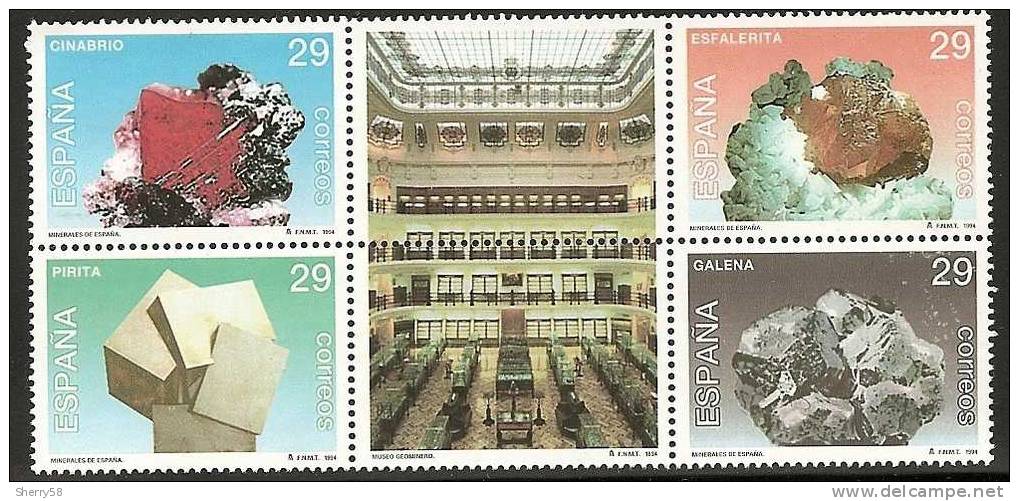 1994-ED. 3283 A 3286 EN BLOQUE-MINERALES-NUEVO- - Blocks & Sheetlets & Panes