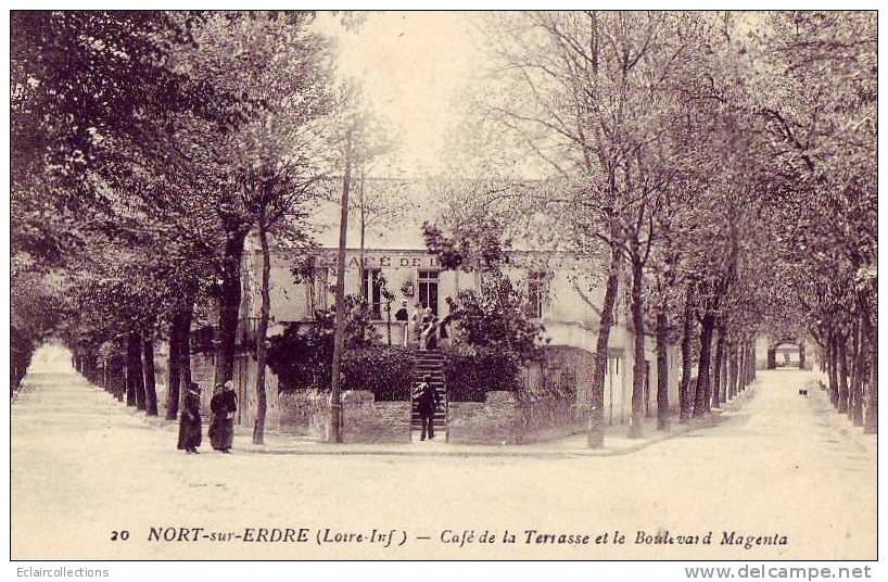 Nord Sur Erdre ... Café De La Terrasse Et Bd Magenta      ( Voir Scan  Et/ou Description) - Nort Sur Erdre