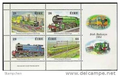 Ireland 1984 150th Anni Of Irish Railways Stamps S/s Train - Neufs