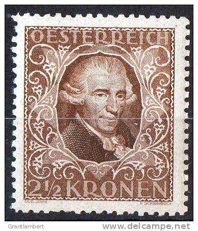 Austria 1922 Musicians - Composers 2.5 K Haydn MNH  SG 519 - Neufs