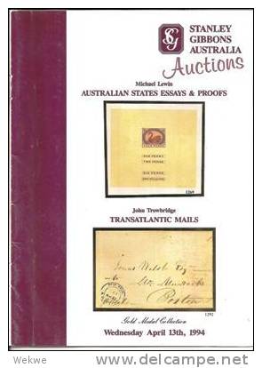 Australian  States. Essays And Proofs. The Michael Lewin Collection On 12 Pages. A Very Rare Opportunity To Gather Usefu - Auktionskataloge