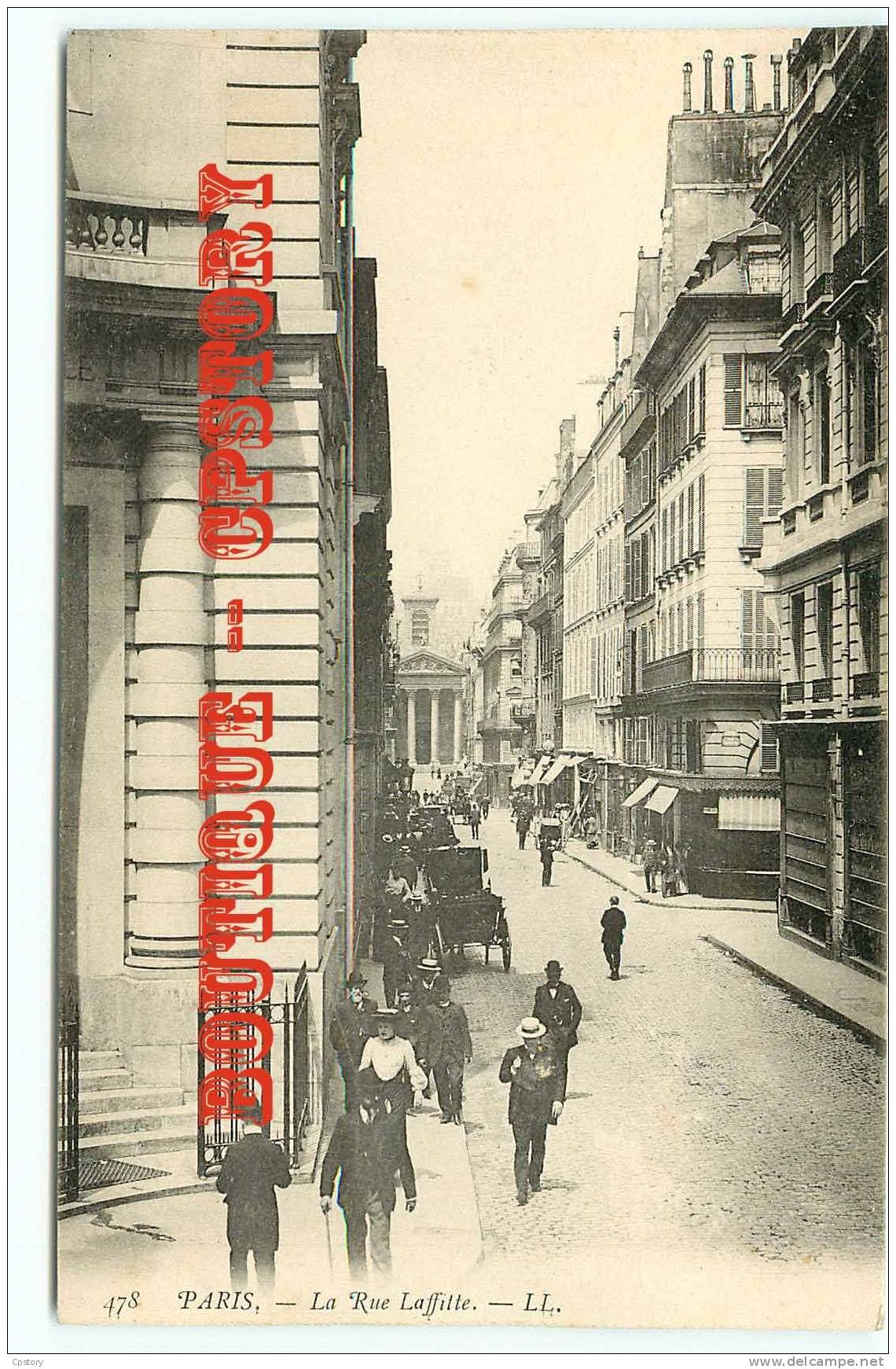 75008 - PARIS - Rue Laffitte - Cliché 1900 - Dos Scané - Arrondissement: 09