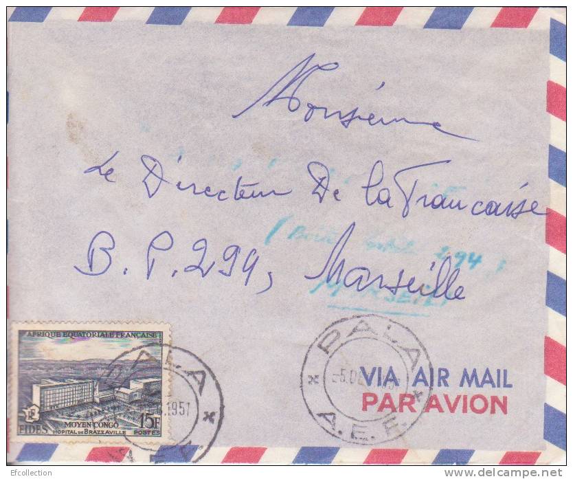 Pala Tchad Afrique Colonie Française Lettre Par Avion Pour Marseille Marcophilie - Lettres & Documents