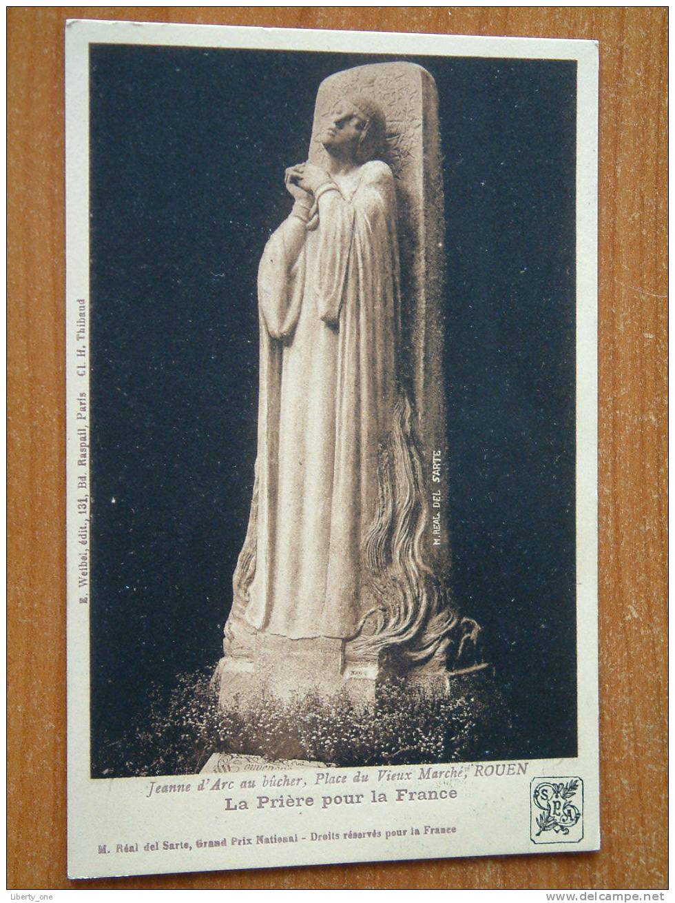 Jeanne D'Arc Au Bûcher, Place Du Vieux Marché ROUEN / La Prière Pour La France / Anno 19?? ( Zie Foto Voor Details ) !! - Monumenti