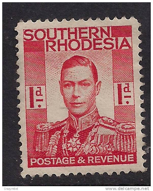 Southern Rhodesia 1937 KGV1 1d Scarlet MM  SG 41 ( A112 ) - Southern Rhodesia (...-1964)